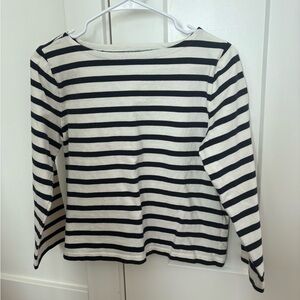 J. Crew Navy and White Striped Top